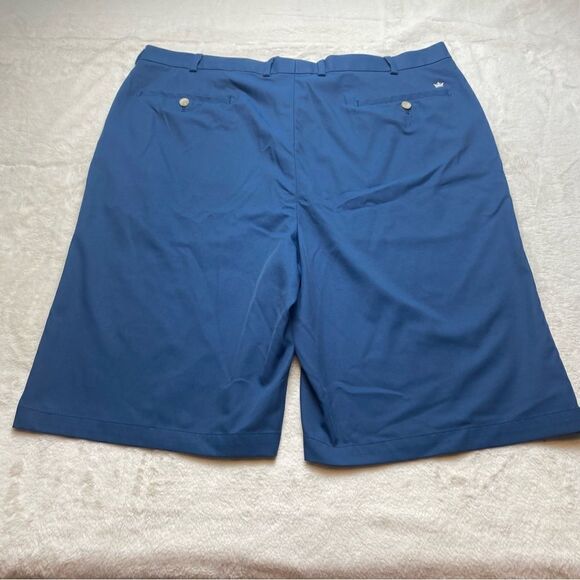 Peter Millar Wicking Blue Flat Front Shorts Size 42 - Picture 2 of 11